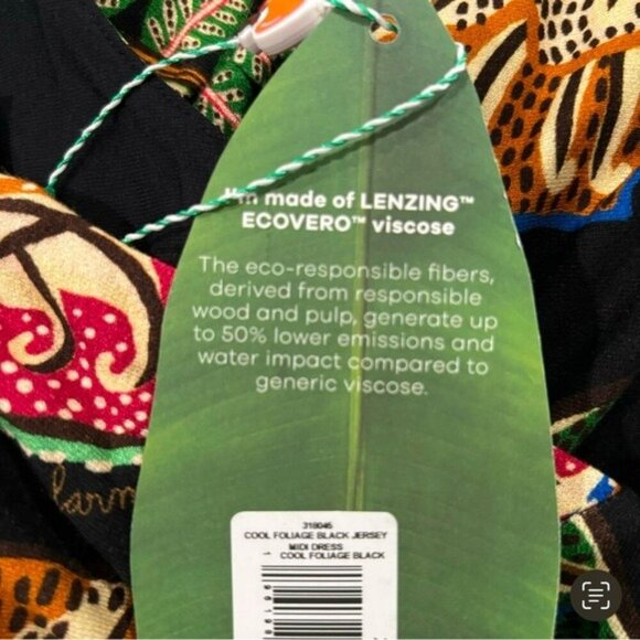 Farm Rio Tropical Leaf Print Dress - Size XL - Picture 4 of 10